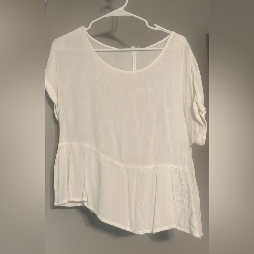 Pink Rose White Blouse